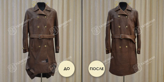 Укорачивание и подшив кожаных пальто – фото итогов нашей работы до и после – photo3