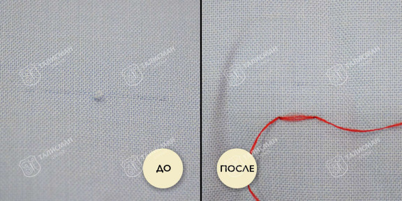 Устранение затяжек на одежде до и после – photo2