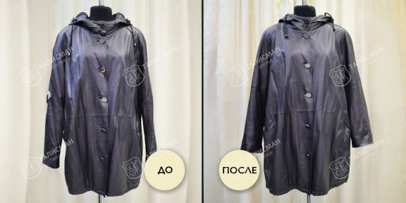 Ремонт кожаного пальто до и после – photo1