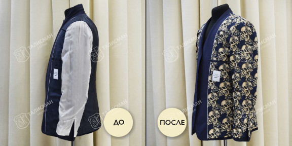 Замена и пошив подклада на пиджаке – фото работ наших мастеров до и после – photo3