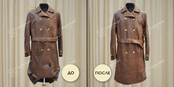 Перешить кожаное пальто до и после – photo3