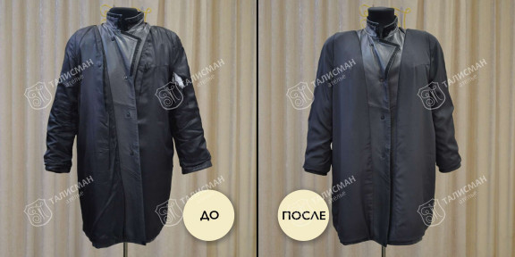Замена подкладки на кожаном пальто до и после – photo1